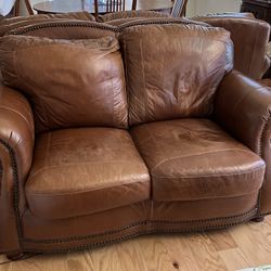 Real Leather Sofa & Loveseat