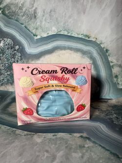 Blue Vaseline-Filled Cream Roll Squishy – With Box