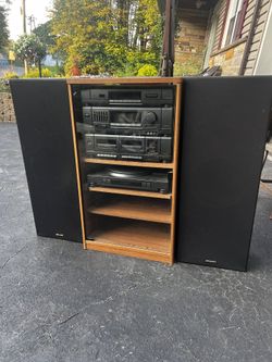 Older Sharp Model Floor Stereo With Speaker