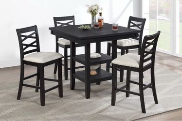 CHARCOAL 40x40 COUNTER HEIGHT DINING TABLE SET