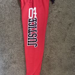 Justice Red Joggers