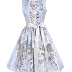 Dirndl German Tracht in light blue and silver, Size 6