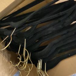 Lot Of 20 Black And Gold Velvet Hangers 