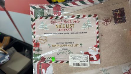 Official North Pole Nice List Certificate Set