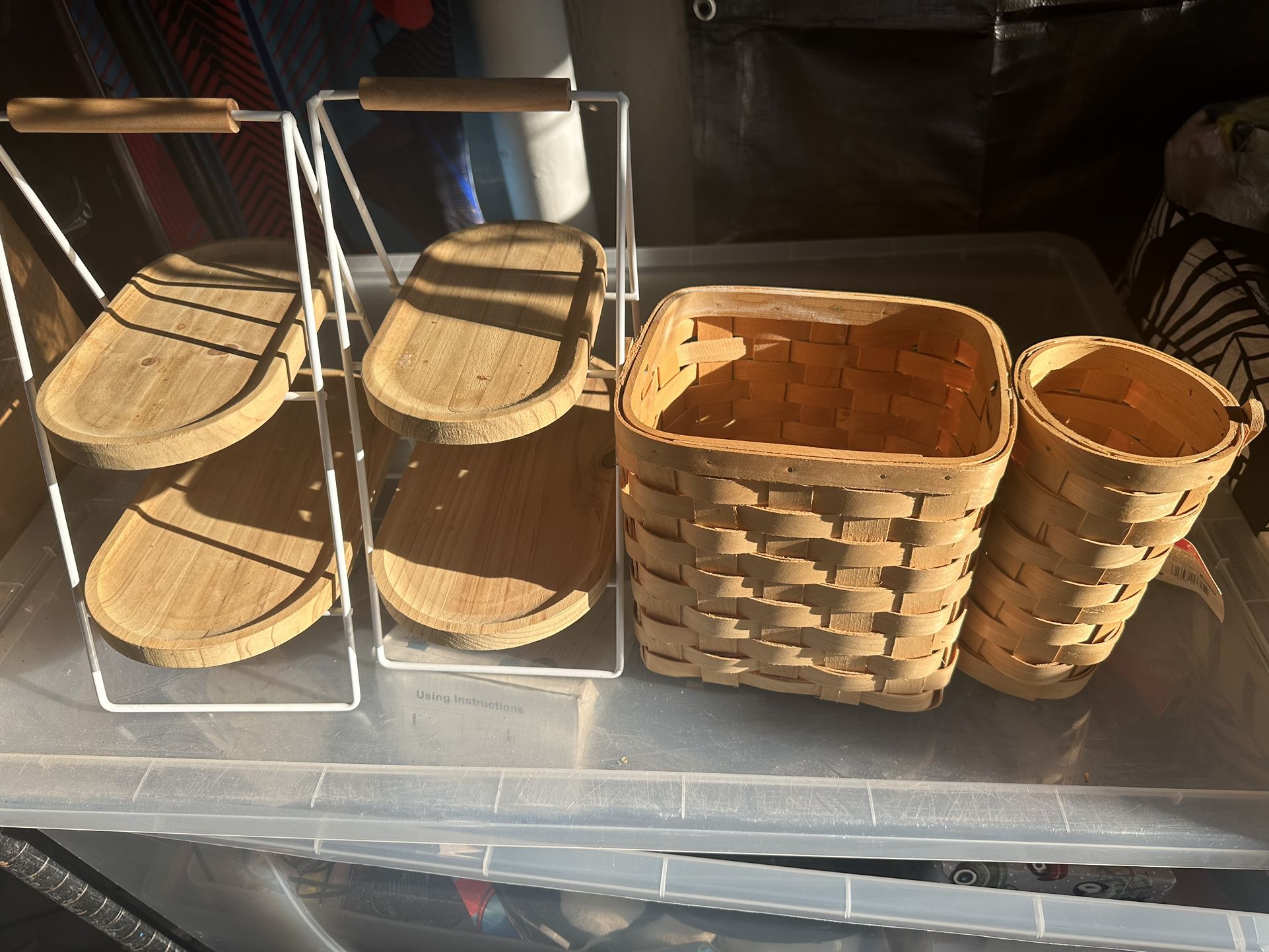 Picnic basket and dessert tray 