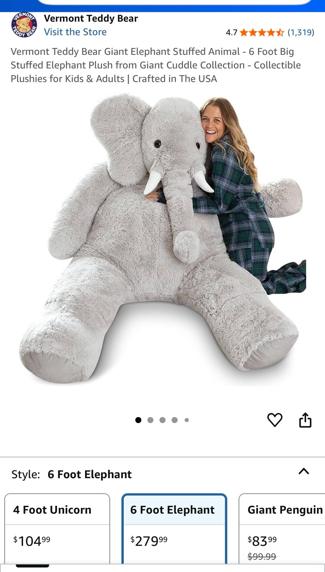 Vermont Teddy Bear - 6 Ft - NEW
