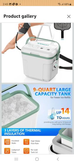 Cold Therapy Machine with Programmable Timer, Ice Machine for Knee After Surgery, Knee Replacement Recovery System, Cryotherapy Pain Relief w/Compress