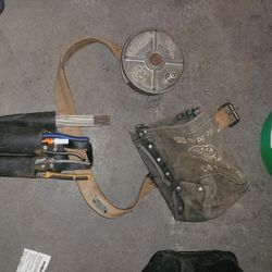 Ironworker Rod Buster Tool Belt Pliers Cutters Reel Bolt Bag Folding Ruller Paint Stick 