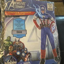 Captain America Muscles Costume Kid Child $10