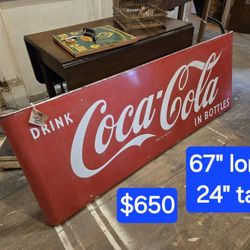 Antique Coca Cola Metal Sign