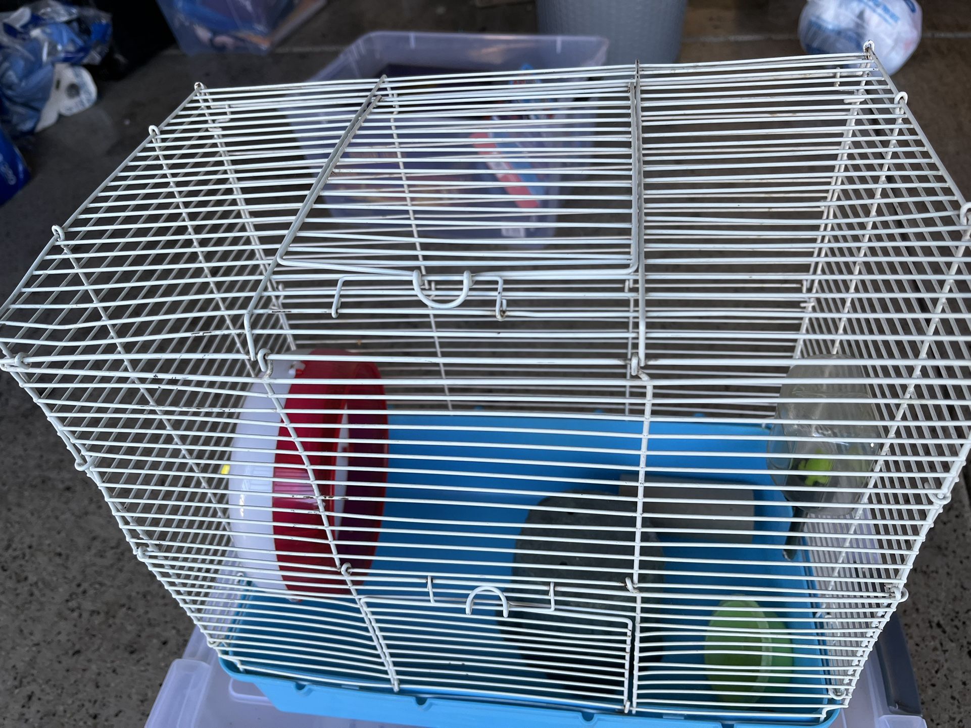 Hamster Gerbil Small Animal Cage 15 x 10 x 15 Inches With Running Wheel, Hut And Water Bottle