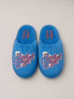 New Davinci Slippers Brickell Boyz Blue Plush Logo Slippers One Size 8-13