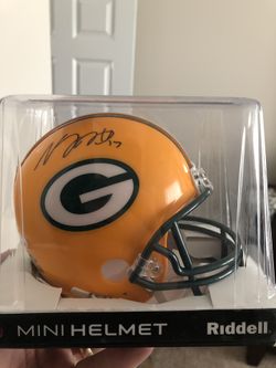 Davante Adams signed mini helmet JSA approved