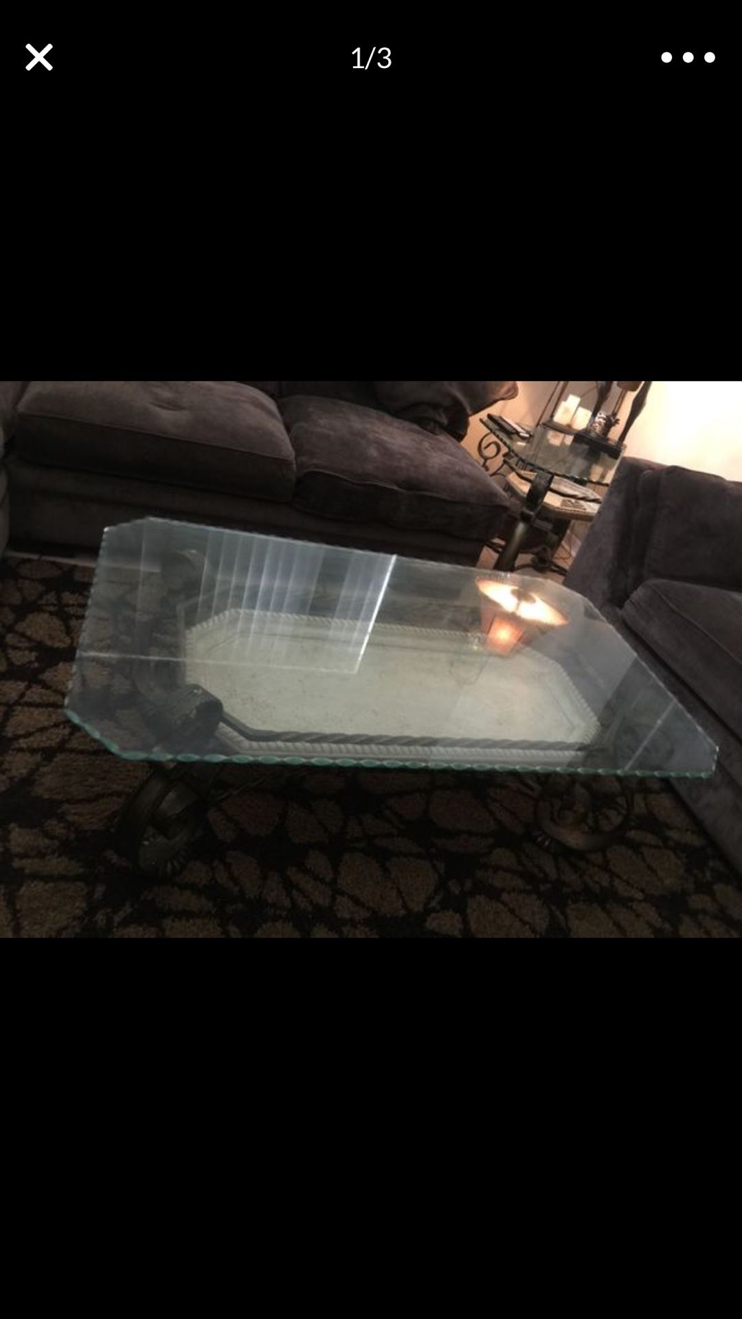 Set of 4 glass tables coffee table 2 side tables and a console table