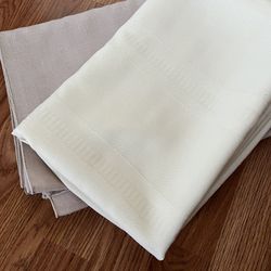 2 Tablecloth In Great Condition. Off White Us 52 x 70.  Tan Is 60 x 70. 