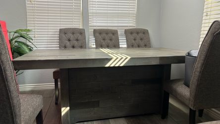 76” Dining Table + 6 Chairs