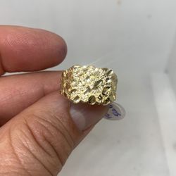 10 K Y Gold Solid Nugget Ring Size 11
