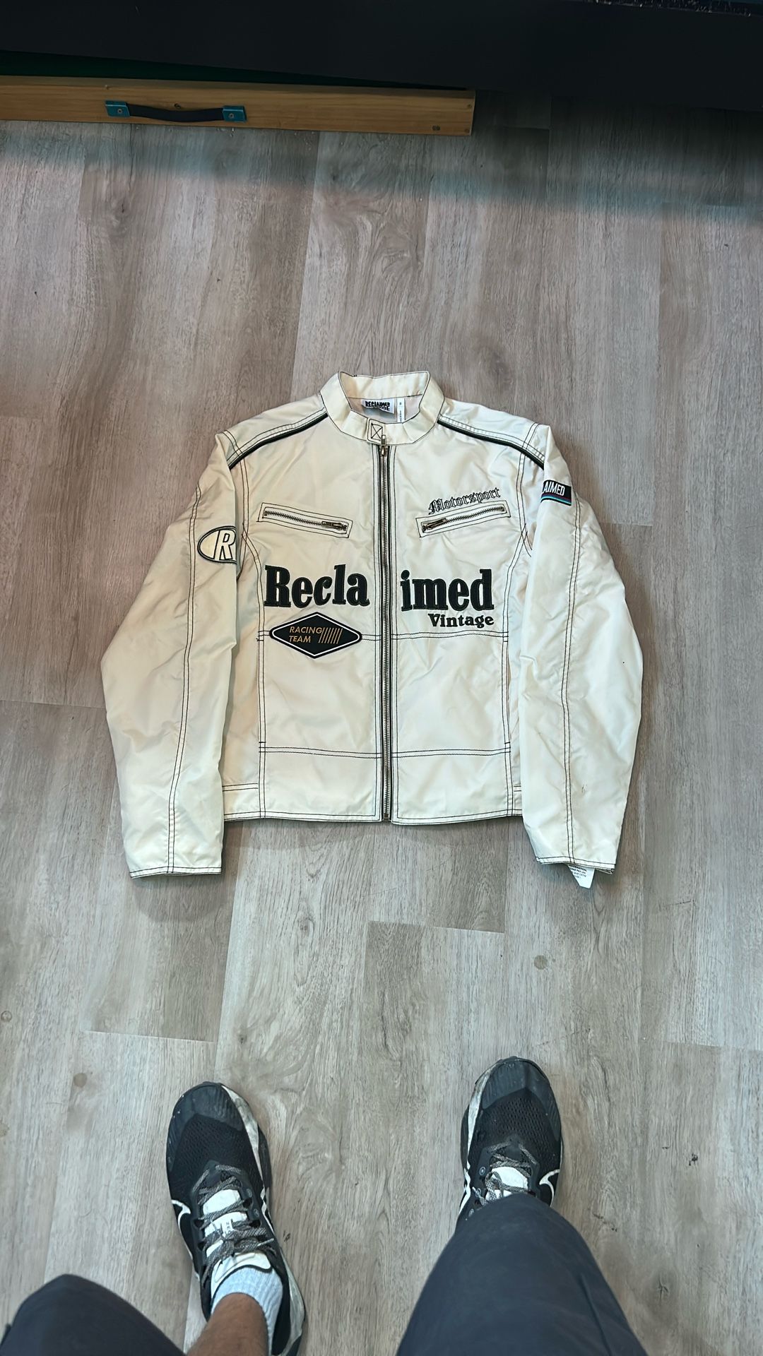 ASOS Reclaimed Vintage unisex fitted moto jacket