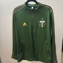 Portland Timbers Adidas Green Zip-up Jacket Size Medium