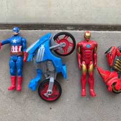 Ironman Captain America & Two Motorcycles Bundle EUC