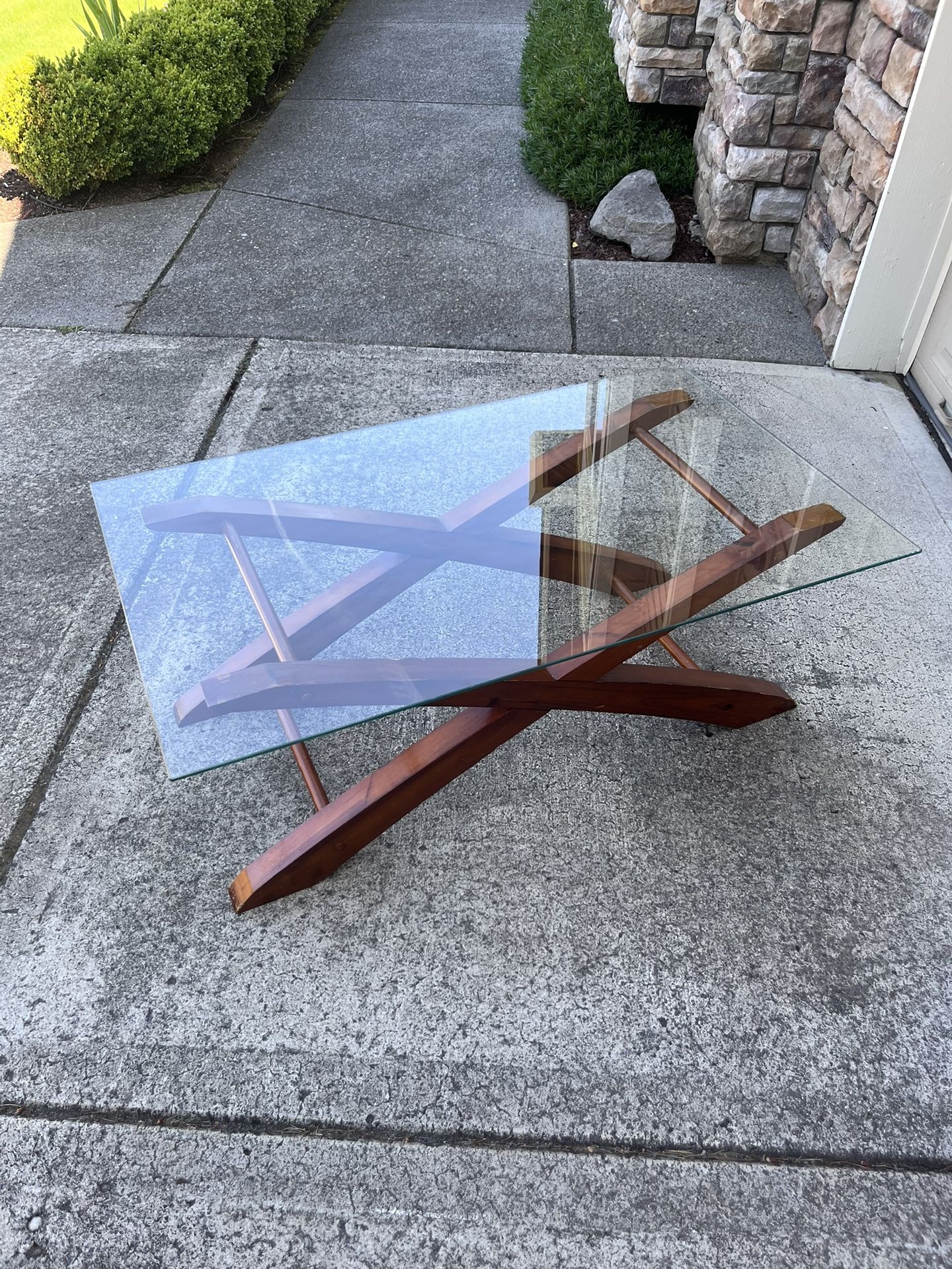 Mid Century Modern Style Glass Table