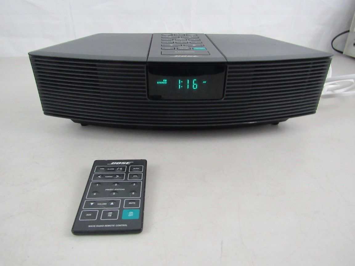 Bose Wave Radio Model AWR1-1W AM FM Stereo Alarm Aux & Remote Black