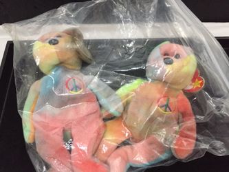 Rare beanie babies new Valentino Diana Peace errors