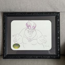 Disney Villains Ursula Little Mermaid Artist Sketch Original Art In Disney Frame 