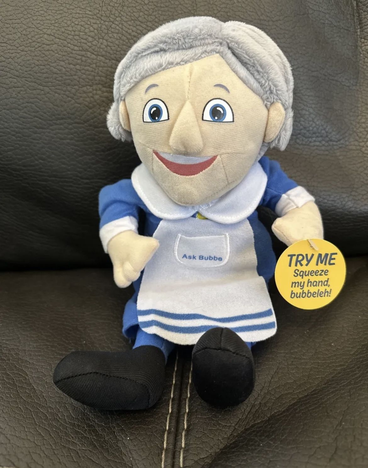 Ask Bubbe the Talking Jewish Grandmother Plush Doll from Mench on a Bench