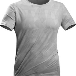 xl size Men's Quick Dry Athletic Performance T-Shirt Quick Dry Mesh Fabric Crew Neck Breathable