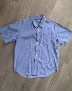 Ralph Lauren Blake Short Sleeve Button Down Shirt in Blue, Men's Size L.