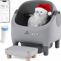NEW! Upgraded Automatic Litter Box Self Cleaning, with Raised Step
