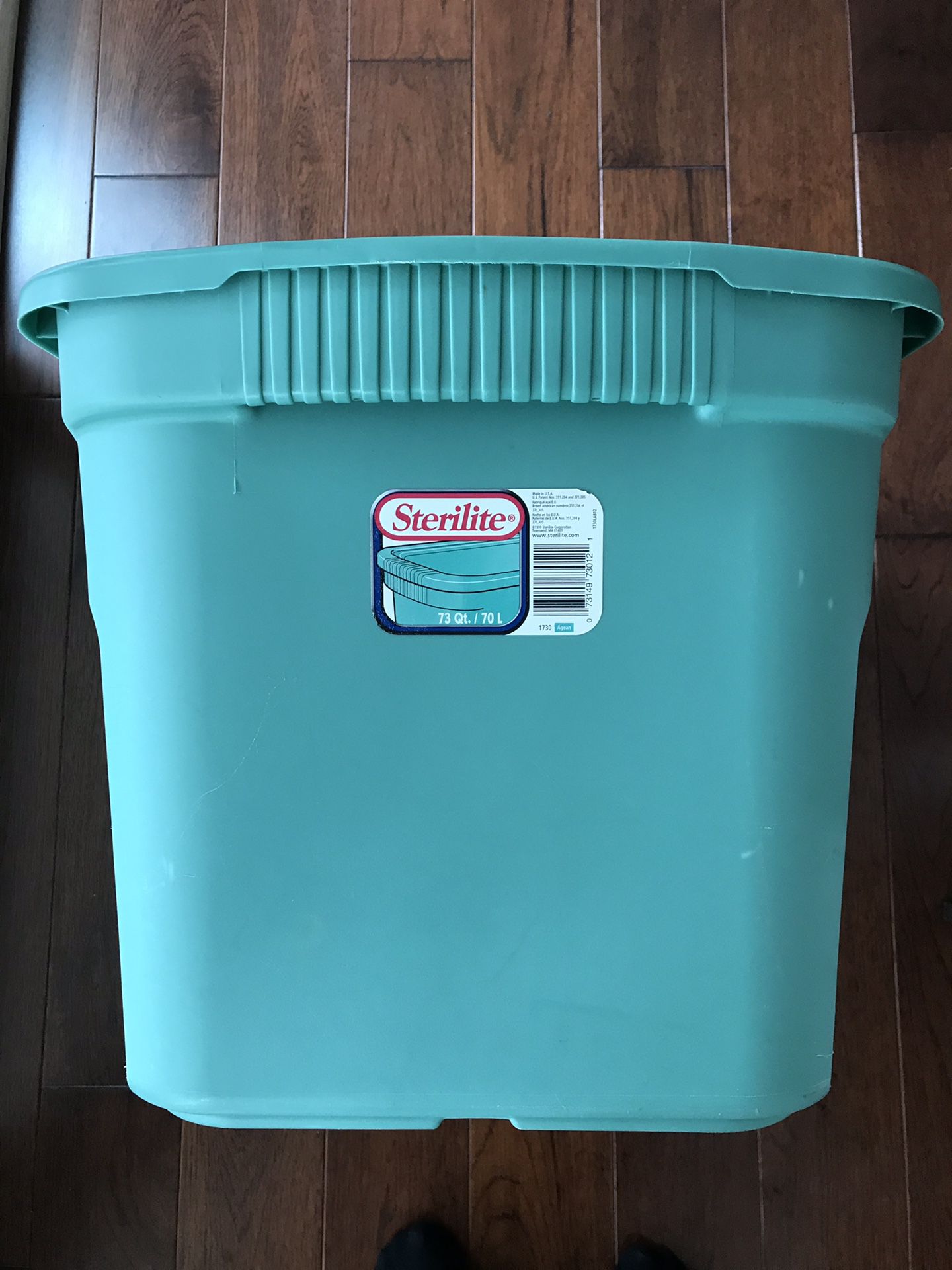 Storage tote - 18 gallon, with lid