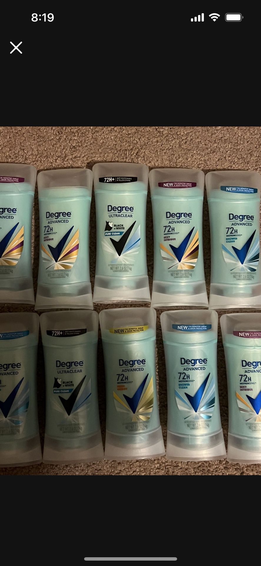 Degree Deodorant $2.50 Each