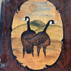Handmade Wooden box w Canadian Geese