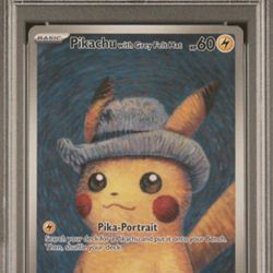 2023 Pokemon Promo Pikachu with Grey Felt Hat Pokemon X Van Gogh 085 PSA 10