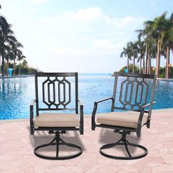 Set of 2 Outdoor Dining Rôckèr Chàīr with Cüshïôn Fürnïtürè Sèt För Gàrdèn Pàtïö Pörch
