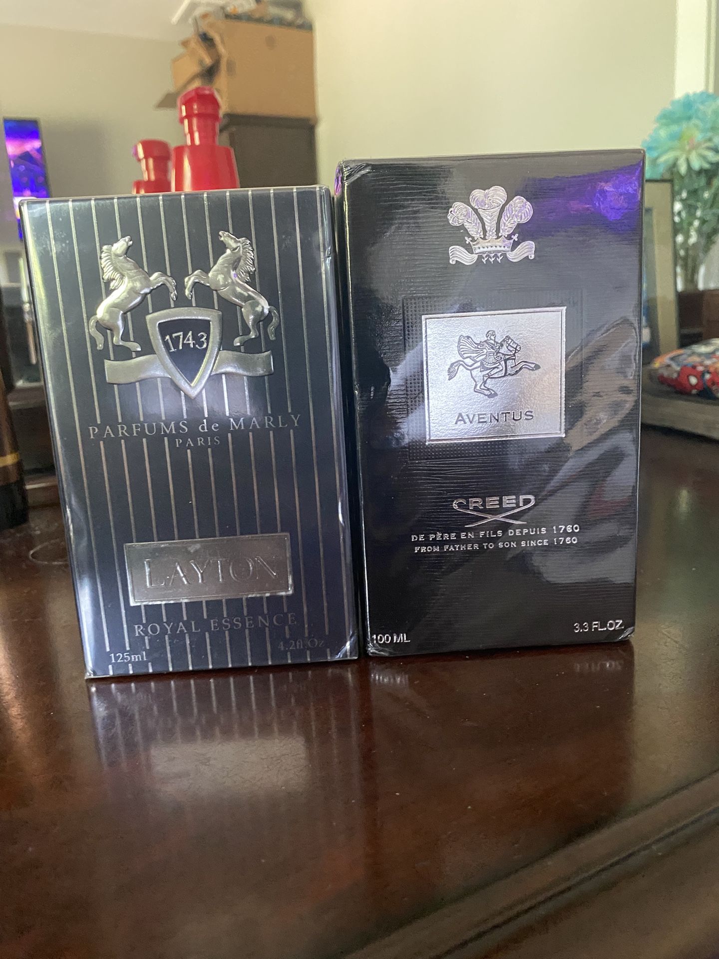 Parfums De Marly Royal Essence 4.2 Oz Bottle And Creed Aventus 3.3 Oz Bottle **NEW AND SEALED**