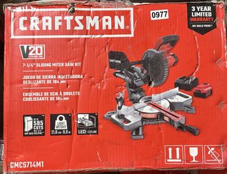 Craftsman V20 7-1/4” Sliding Miter Saw – Tool Only 