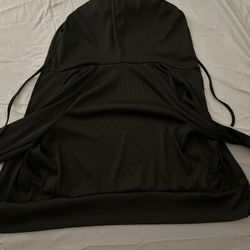 Black Zip Cropped Hoodie