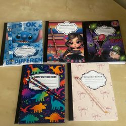 $5 Each Or 5x20 Composition Notebooks PLUS Pencils 