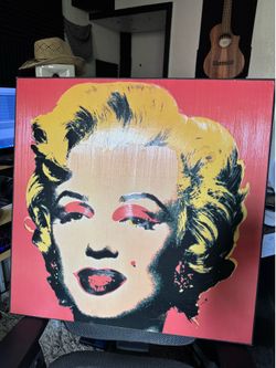 Andy Warhol Marilyn Monroe Canvas Painting 25"x 25"