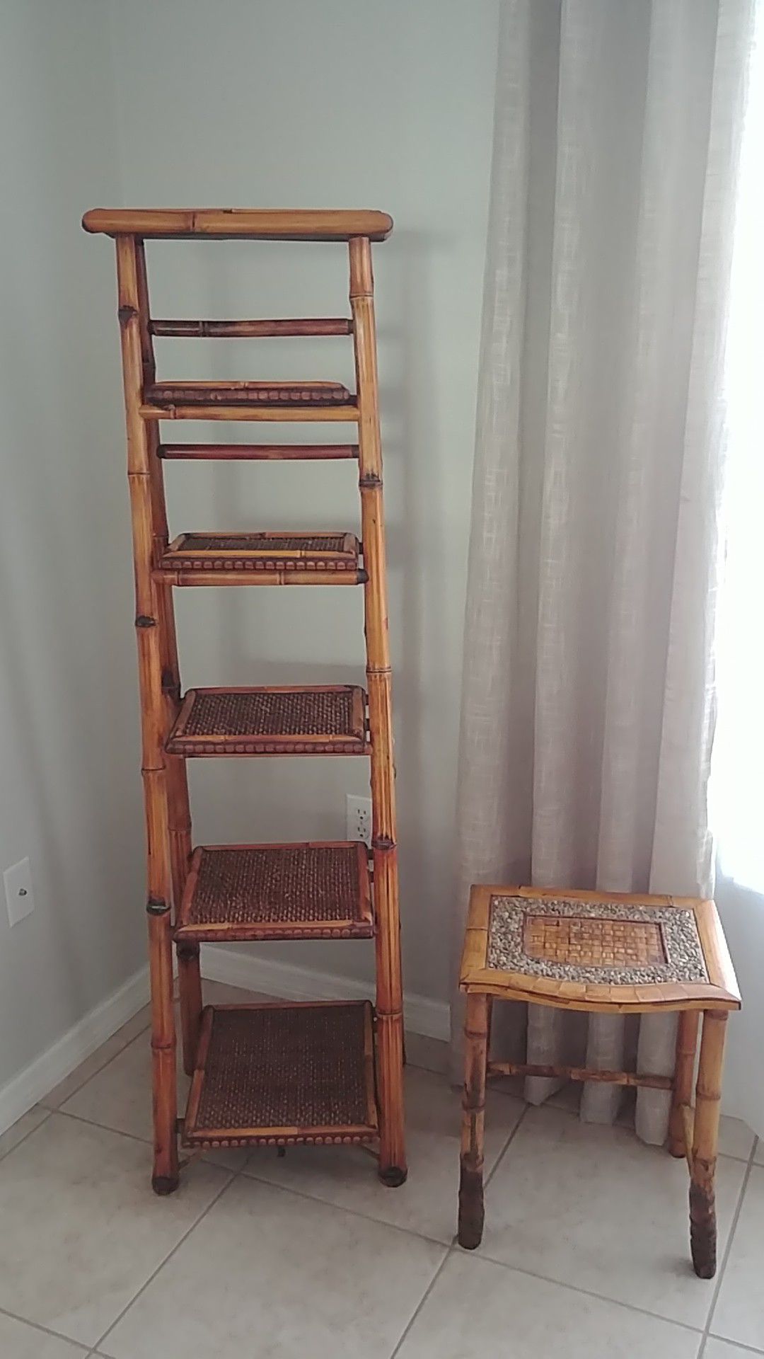 Ladder shelf and side table