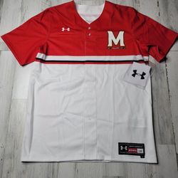 Under Armour Maryland Terrapins 2 Button Baseball #11 Sample Jersey Mens Size L