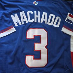 San diego Padres Manny Machado Dominican Republic World baseball classic jersey mens