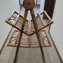 Bamboo Type Stand For Magazines, Towels, Or Whatever. Folds Flat For Storage