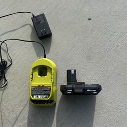 18v ryobi charger and 2ah battery