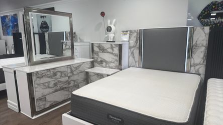Amazing Offer🚨Beautiful White Marble 5pc Bedroom Furniture Set $1499