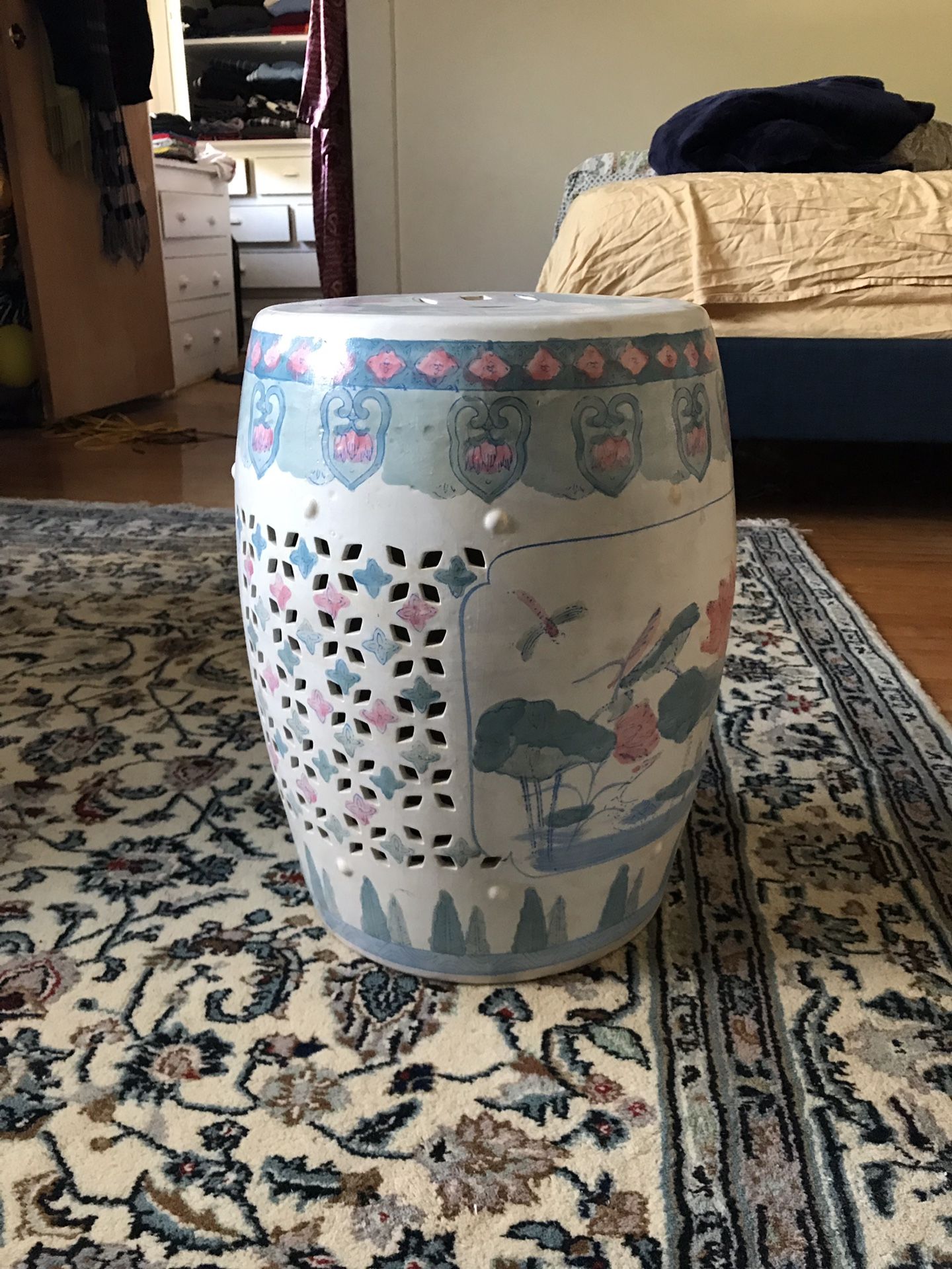 Hand-painted Ceramic Side Table