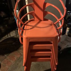 Set Of 4 Metal Classic Chairs 